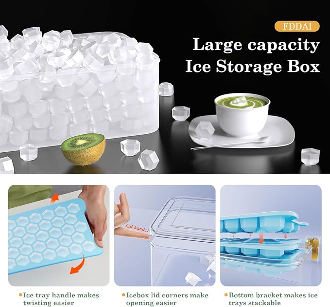 Mini Ice Cube Tray for Freezer: Small Plastic Ice Cubes Trays for Freezer - Image 3
