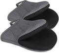 Short Oven Mitts, Heat Resistant 500°F, Silicone Grip Kitchen Gloves, Non-Slip by GOLDMEET