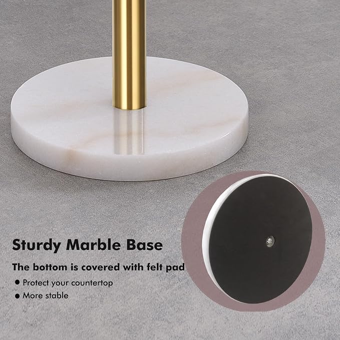 Exilon Gold Paper Towel Holder Countertop, Standing Paper Towel Roll Holder - Image 5