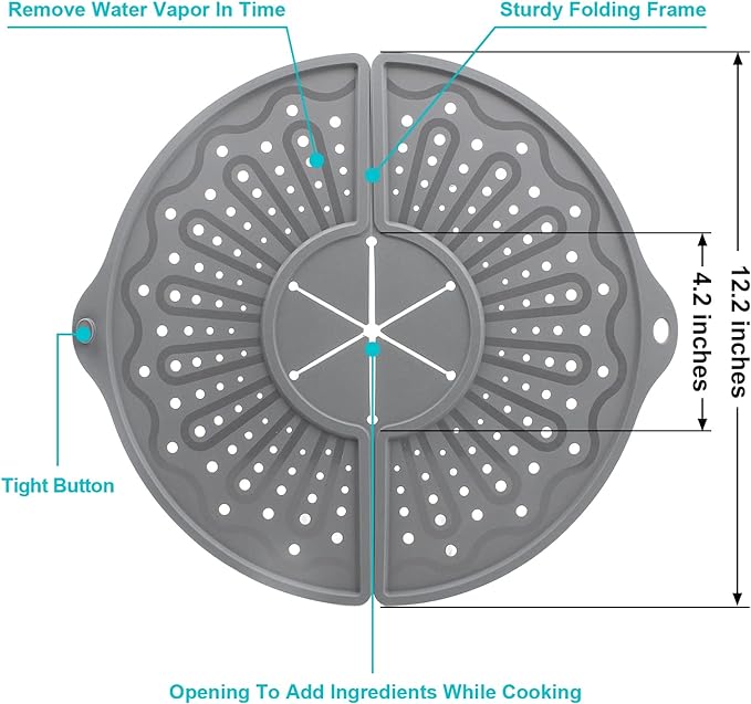 Silicone Splatter Screen For 10, 11 and 12 Inch Frying Pan, Foldable Splash - Image 2