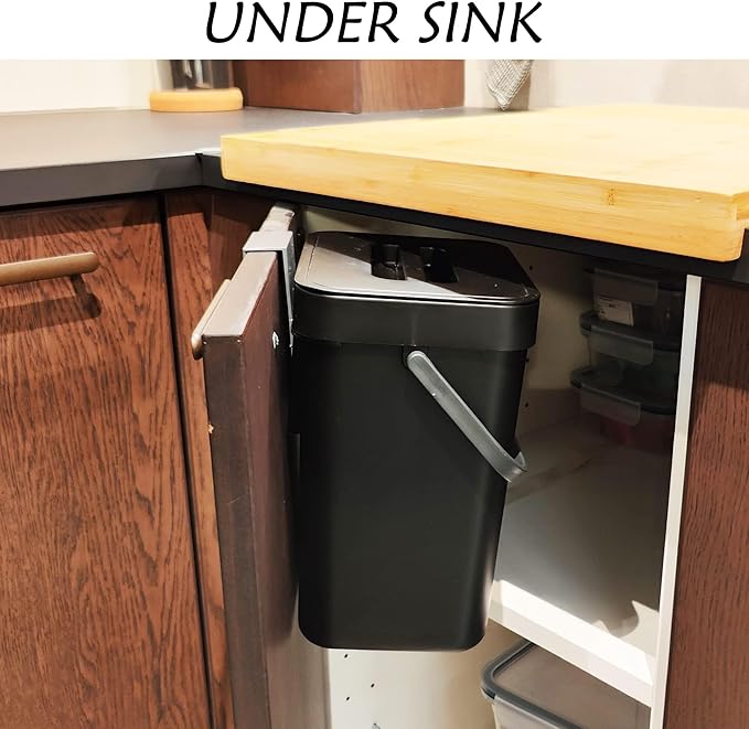 stonespace Kitchen Compost Bin for Countertop, Hanging Small Trash Can - Image 3