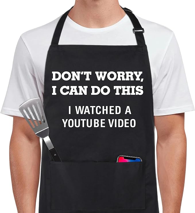 Xornis 100% Cotton Funny Apron for Men Women Adjustable Bib Aprons by Xornis