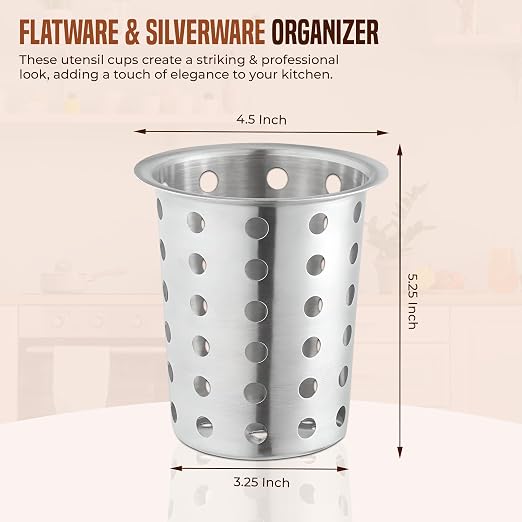 OCS Parts Stainless Steel Utensil Drying Cups | Stainless Steel | Perforated - Image 2