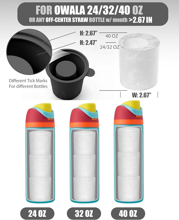 Ice Molds for Owala 24-40oz, Food-Grade Soft Silicone, No White Residue - Image 6