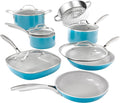 Gotham Steel Aqua Blue Pots and Pans Set, 12 Piece Nonstick Ceramic Cookware by GothamSteel