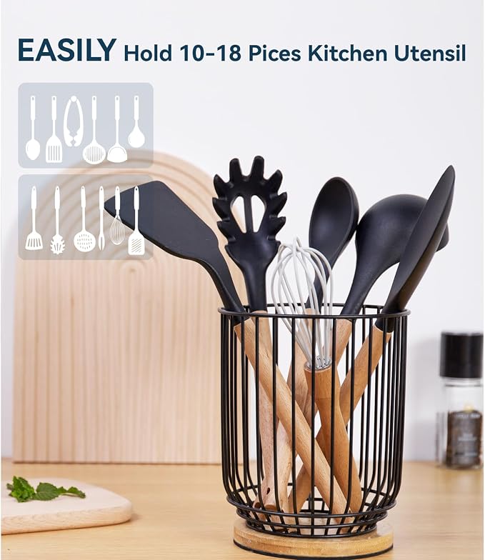 WDT Tool Utensil holder for Kitchen Counter，Large Utensils Holder For Farmhouse - Image 4