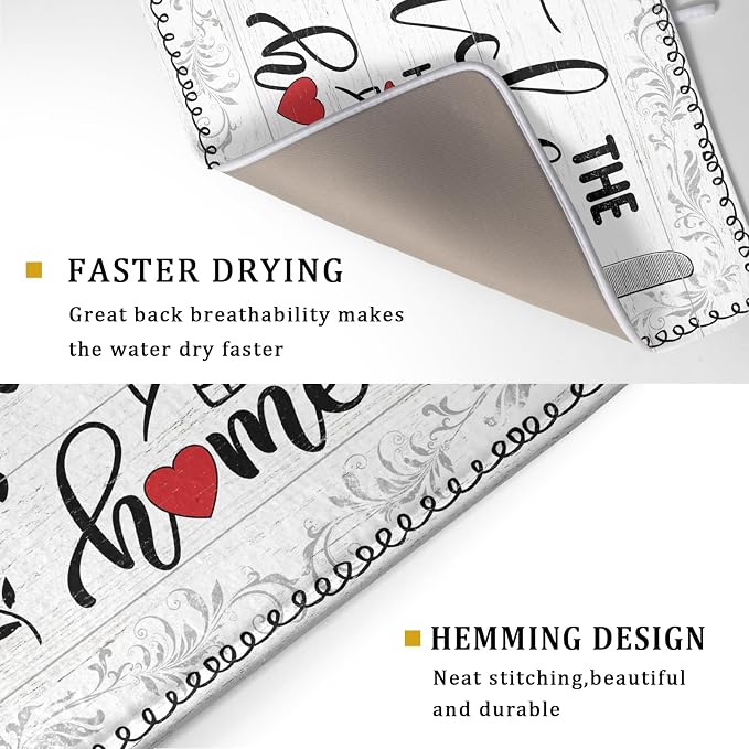 White Kitchen Dish Drying Mat 18x24 Inch Knife Fork Dish Drainer Rack Mats - Image 3