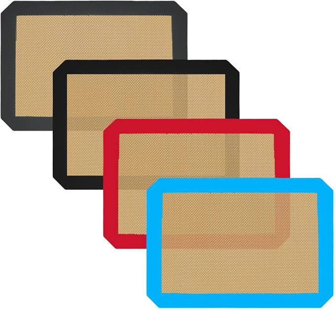 Small Silicone Baking Mats, 11-4/5x8-1/4 Inch Quarter Sheet Size, Non Stick by VCHOMY