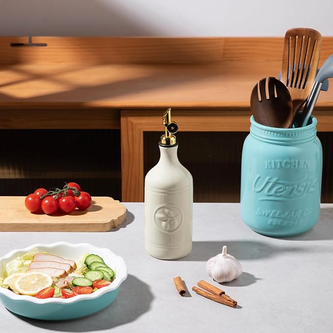 Sweejar 16 Oz Ceramic Olive Oil Dispenser Bottle, Oil Dispenser - Image 2