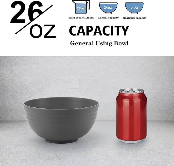 Wheat Straw Bowl Sets for Camping, Microwave and Dishwasher Safe Bowls - Image 3