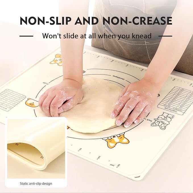 Ourokhome Silicone Baking Mat Sheet and Pastry Dough Cutter, 0.5 Inch Thick - Image 4
