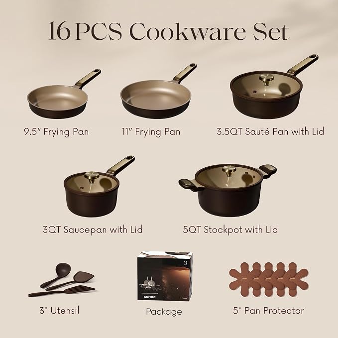 CAROTE Pots and Pans Set Nonstick, Dishwasher, RV/Camping Cookware Set - Image 2