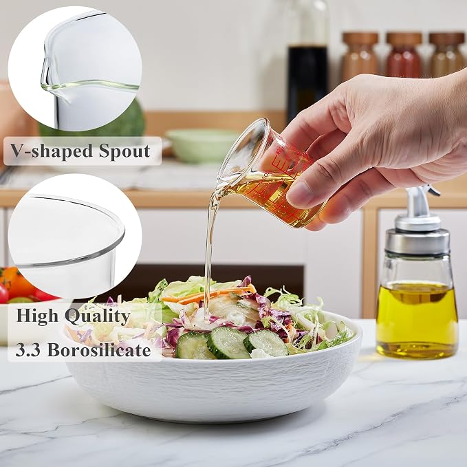 Ackers 4-Piece Glass Measuring Cup Set, Borosilicate Beaker Style Nesting - Image 4
