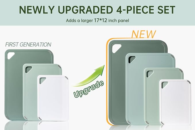 THETCHRY Plastic Cutting Board Set of 4, Extra Large Cutting Board - Image 2