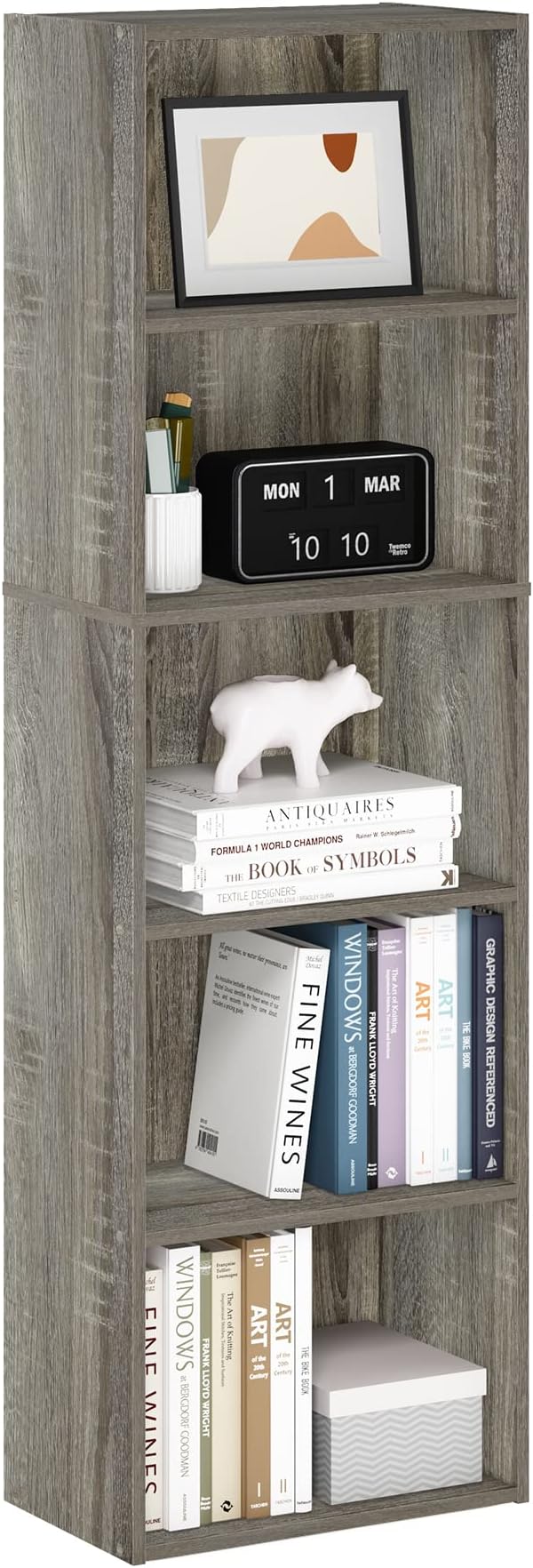 Furinno LUDER Book Shelf, 5-Tier Bookshelf, Bookcase by Furinno-FitsYourSpaceFitsYourBudget