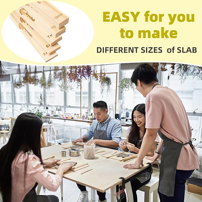 Pottery Rolling pin Guides, Clay Tools, 5-Size Mud Stick Guide - Image 6