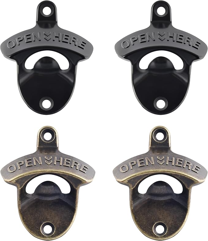 Bottle Opener Wall Mounted, Rustic Mountable Beer Opener Bronze by Wallmountedbottleopener