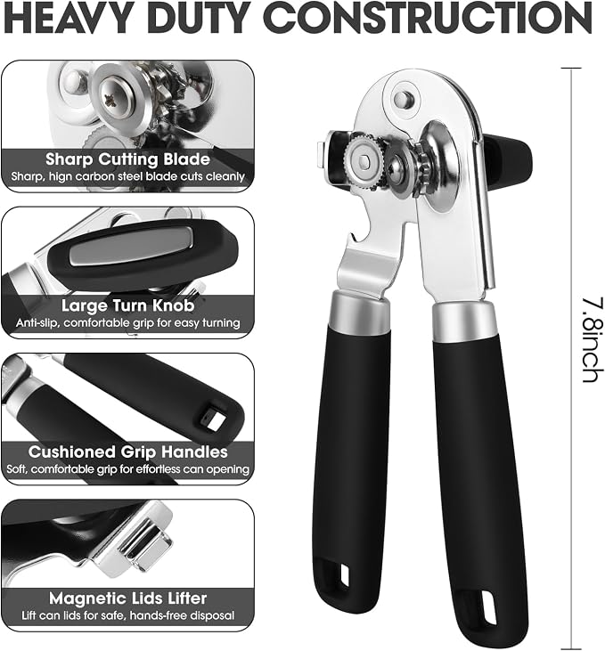 Manual Can Opener, UHIYEE Handheld Can Opener Heavy Duty - Image 2
