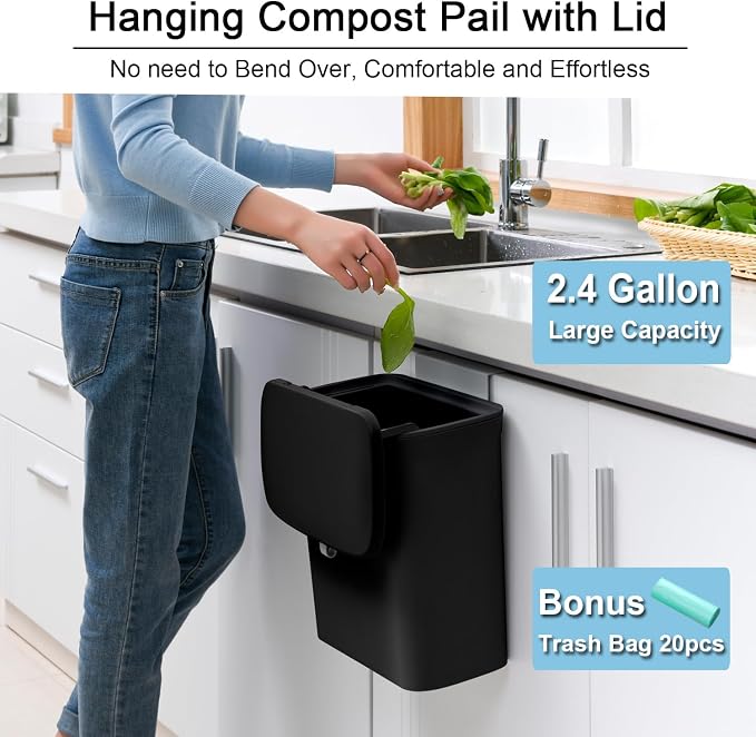 Tiyafuro 2.4 Gallon Kitchen Compost Bin - Image 2