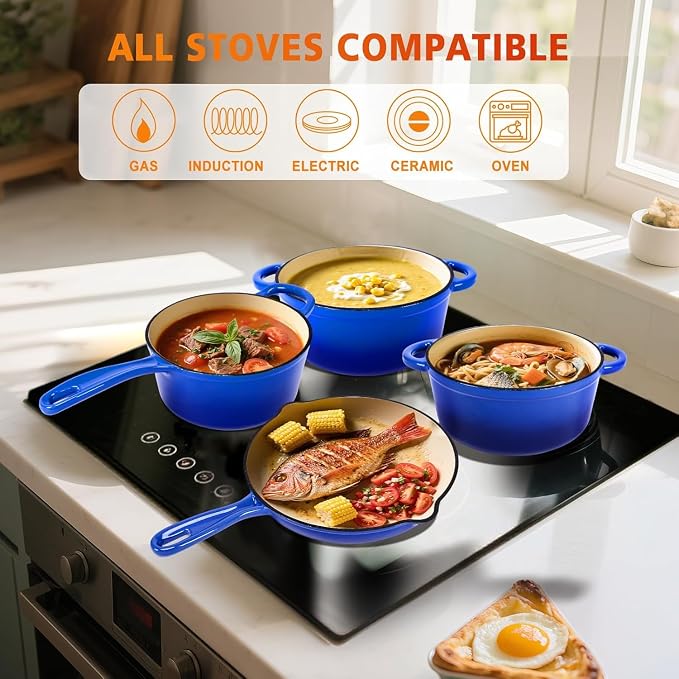 Hisencn Enameled Cast Iron Cookware Set - Image 6