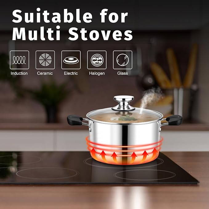 5 Quart 3-Ply Cooking Stock Pot - Image 7