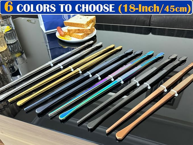 JETKONG 2 Pcs 18 Inch Stainless Steel Grill Tongs Heavy Duty Giant Tweezer Tongs - Image 5