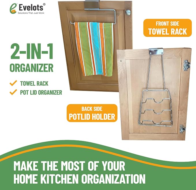 Evelots 2-in-1 Pot Lid Organizer - Image 2