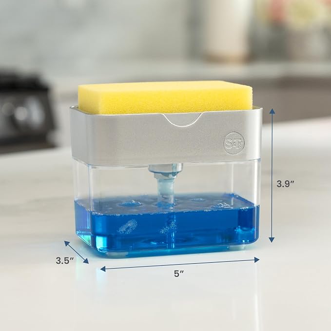 S&T INC. Dish Soap Dispenser and Sponge Holder - Image 6