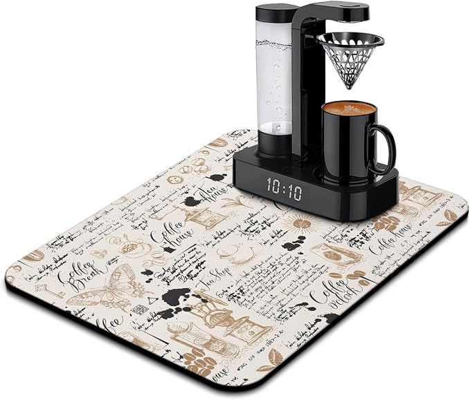 Absorbent Coffee Bar Mat by Kuyig+Home