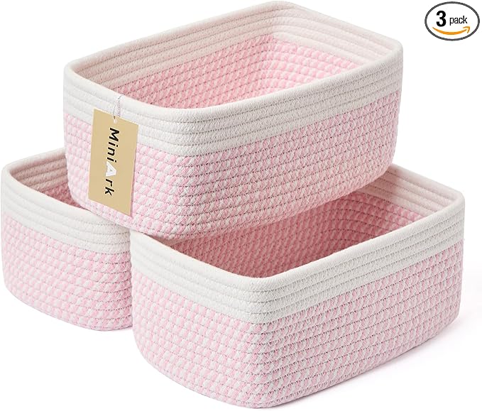 MiniArk Small Storage Baskets for Organizing | Closet Organizer Bins | Shelf by MiniArkStorageBasketsHome