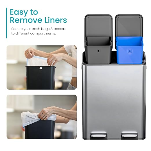 Home Zone Living 16 Gallon Kitchen Trash Can - Image 4