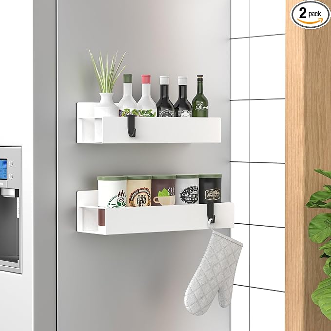 HuggieGems 2 Pack Magnetic Spice Storage Rack Organizer by HuggieGems