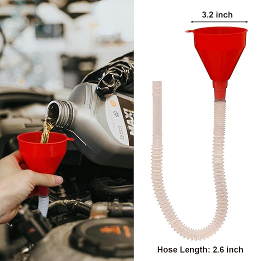 Funnels for Automotive Use Set of 10, Plastic Oil Funnel Set for Gasoline and - Image 4