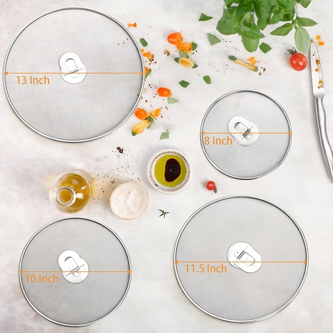 Nicunom 4 Pack Splatter Screen for Frying Pan, Kitchen Oil Splatter Guard Set - Image 3
