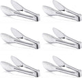 6 Pack Buffet Tongs, Stainless Steel Serving Tongs Serving Utensils 7Inch by Must-havesForYourKitchen