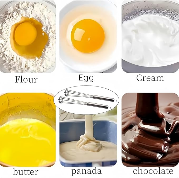 2 Pieces 10.23inch Stainless Steel Ball Whisks, Durable Manual Egg Beater - Image 6