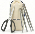 TECHEF Kitchen Shears With 2 Stainless Steel Tongs & Travel Bag, Dishwasher Safe by TECHEF