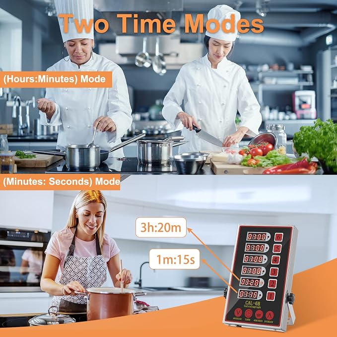 Precision Kitchen Timers for Cooking – 6 Channel Commercial Kitchen Timer - Image 4