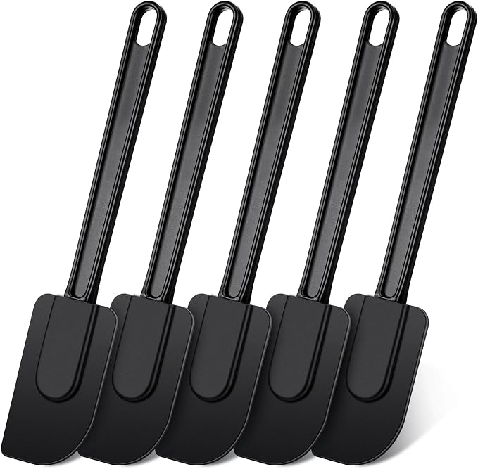 Meekoo 5 Pieces 10 Inch Rubber Spatula, 500°f High Heat Resistant Silicone by meekoo