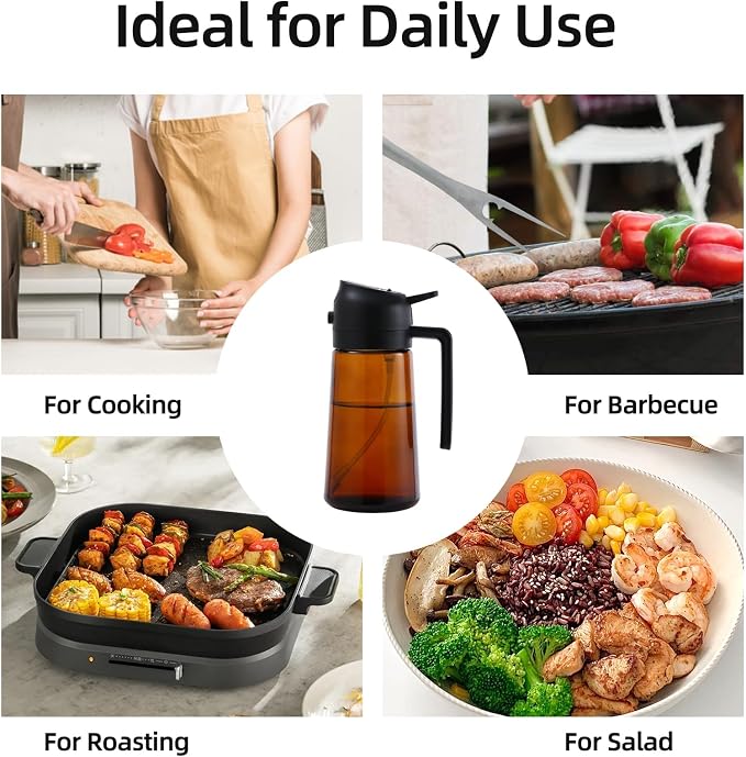 Aovdy 16oz/470ml Glass Oil Dispenser & Sprayer - Image 2