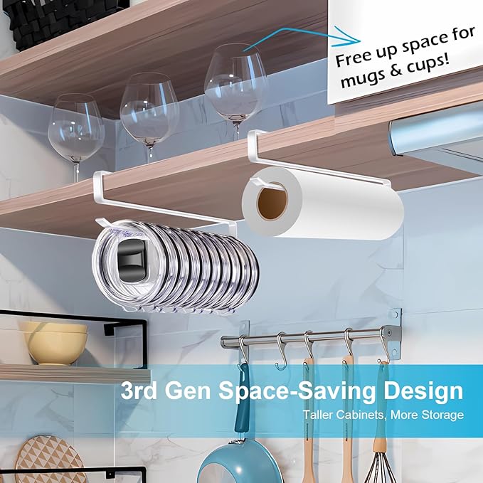 2pack Tumbler Lid Organizer for Corner Cabinets, Space-Saving Cup Holder - Image 3
