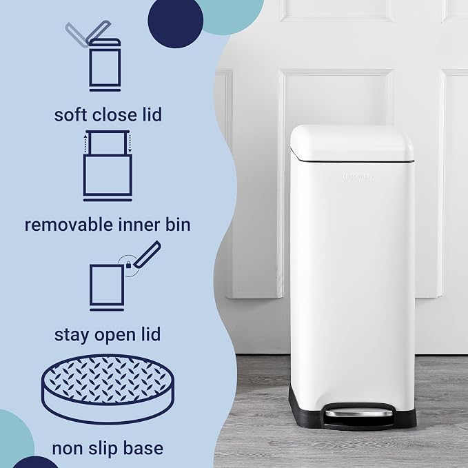 happimess HPM1007A Betty Retro 8-Gallon Step-Open Trash Can - Image 3