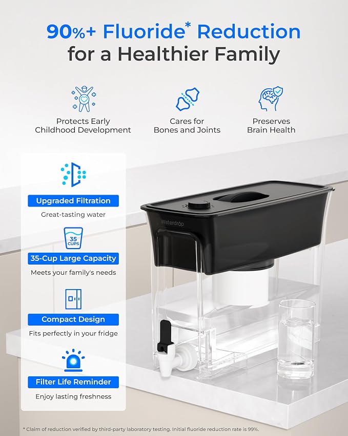 Waterdrop Fluoride-Reducing Water Filter Dispenser, 150-Gallon Long-Life - Image 2