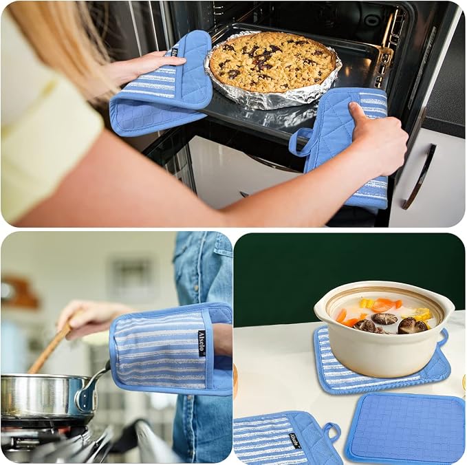 Alselo Silicone Pot Holders Set of 3 Heat Resistant & Non Slip Potholders - Image 5