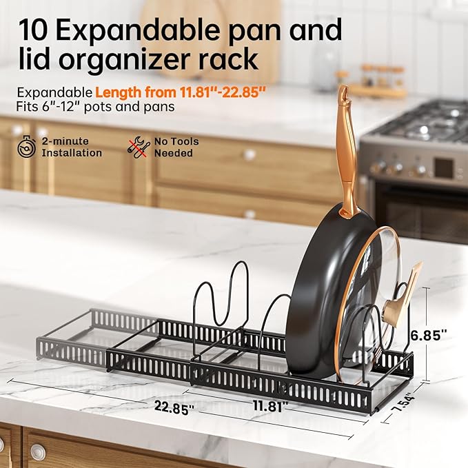 MUDEELA Pots and Pans Organizer Rack - Image 2