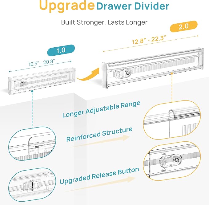 Vtopmart 12 Pack 2.36" Short Upgrade Drawer Dividers - Image 6
