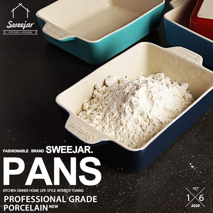 Sweejar Ceramic Baking Dish, Rectangular Small Baking Pan - Image 2