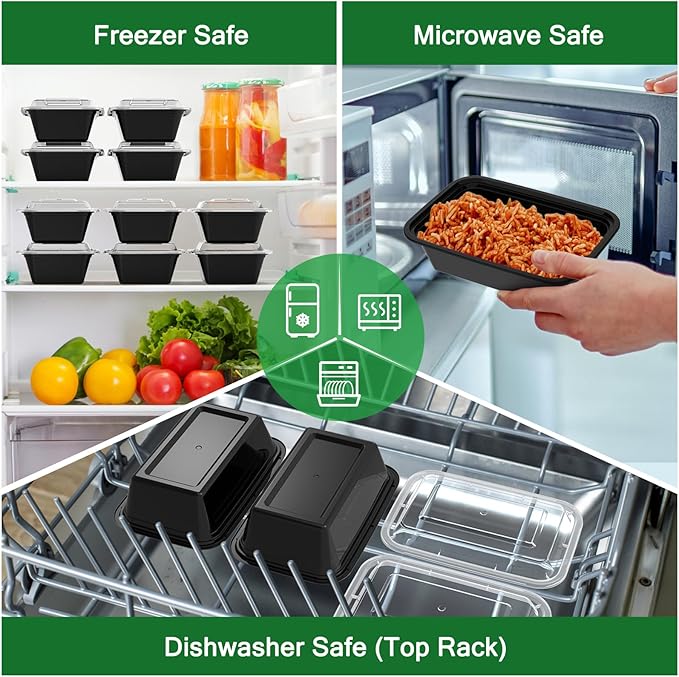 Dealusy 50 Pack 24 oz Meal Prep Containers Reusable - Image 5