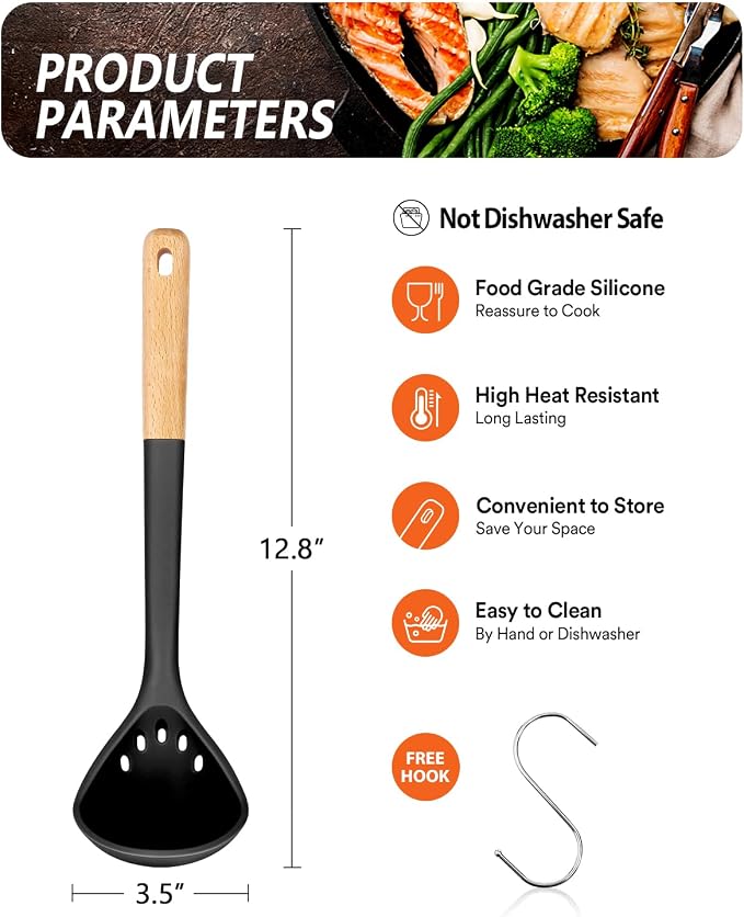 Large Silicone Ladle Spoon for Soup, Non Stick Kitchen Utensils - Image 2