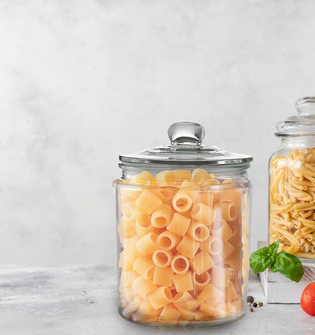 Set of 2 Glass Jar with Lid (2 Liter) | 1/2 Gallon Airtight Glass